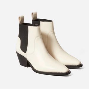 Everlane Ivory and Ebony Ankle Booties